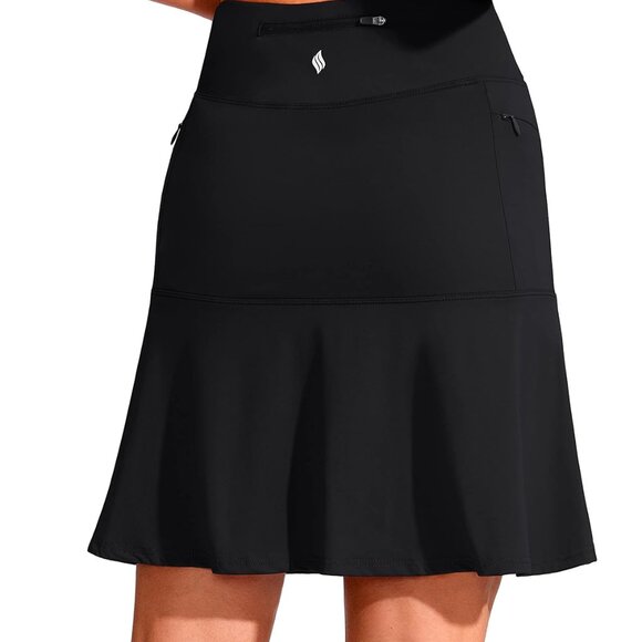 Dresses & Skirts - 19" Golf Skorts Skirts for Women Zipper Pockets Knee Length Skort Women's High W